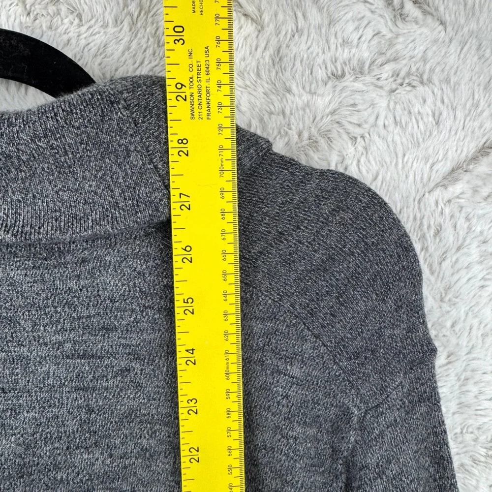 Banana Republic Sweater Mens Large Gray Extra Fine Merino Wool Shawl Collar Knit